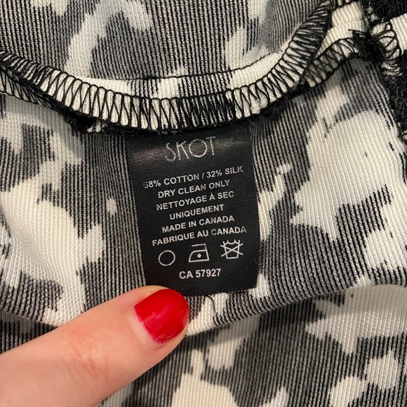 Silk & Cotton Blend Houndstooth Party Skirt - Size M - Picture 7 of 7